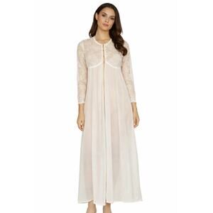 Vintage 60s Vanity Fair Chiffon Lace Tricot Sheer Peignoir Robe size 30 XS